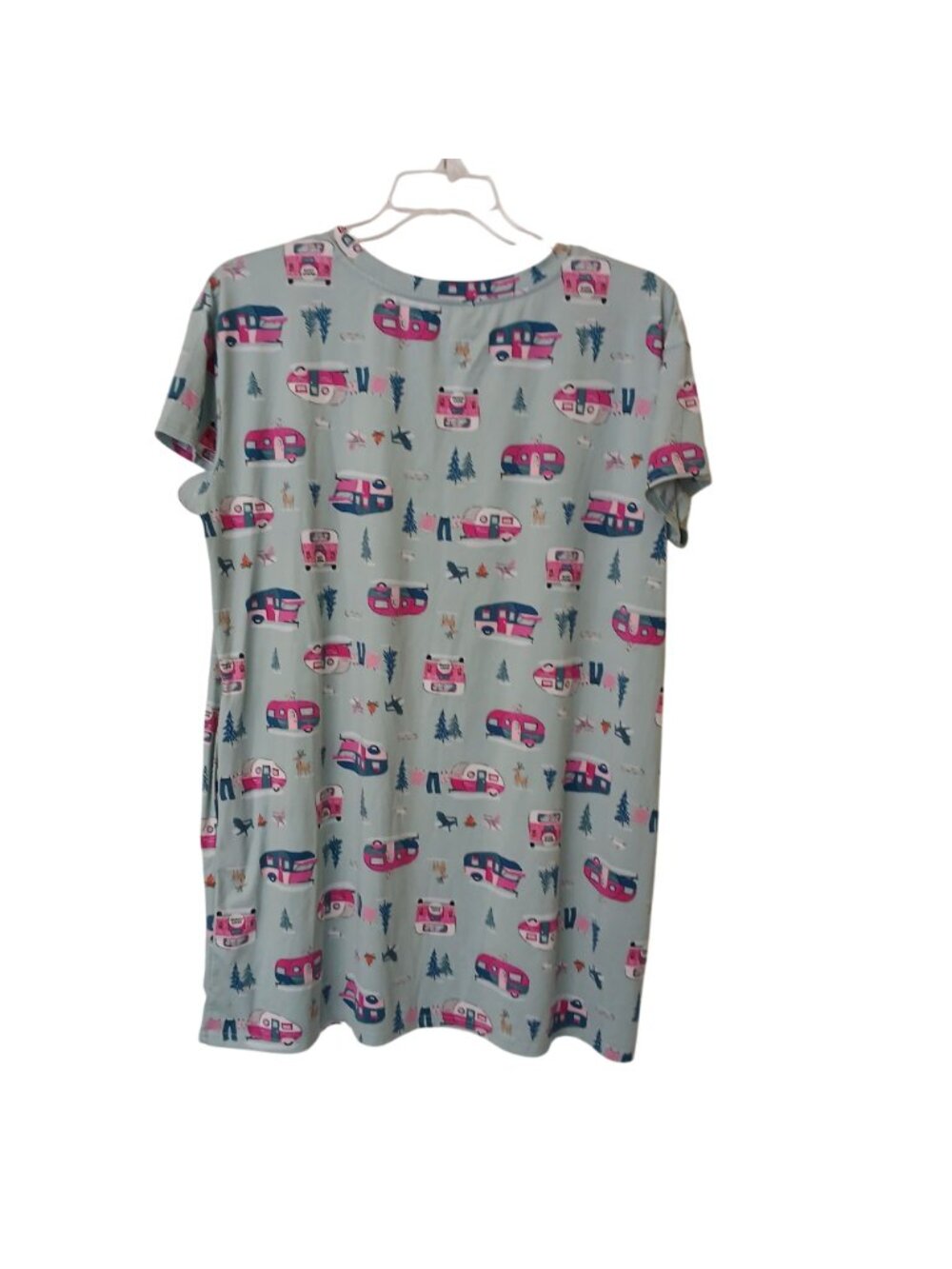 Joyspun XL Trailer Camping Print Nightgown W/ Pockets Polyester Spandex #I-5 - Picture 6 of 6